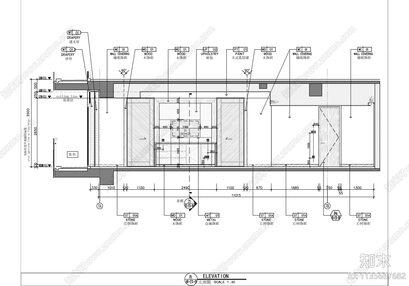 120㎡酒店行政套房客房cad施工图下载【ID:1135667682】
