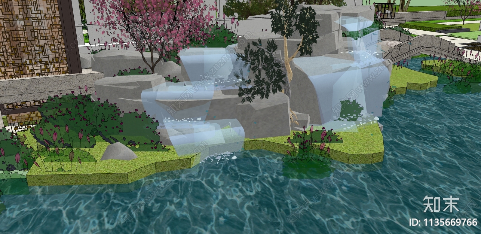 中式庭院假山跌水施工图施工图下载【ID:1135669766】