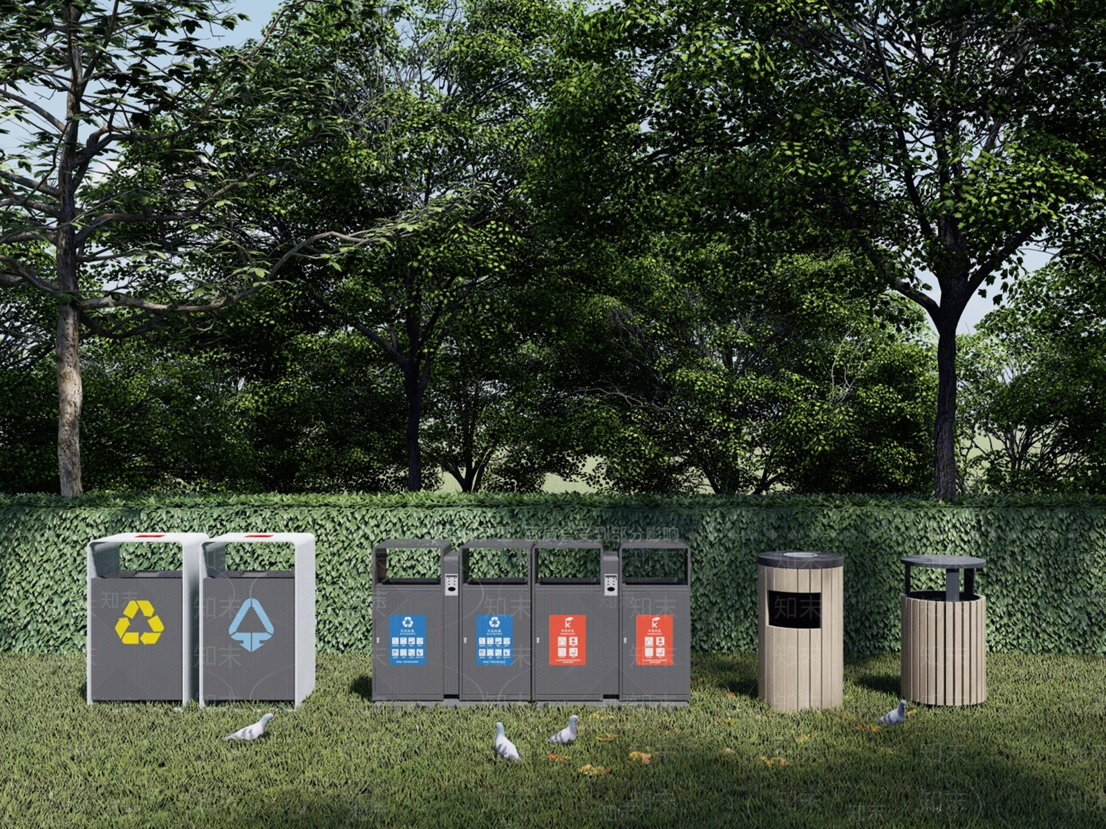 现代公共商业垃圾桶SU模型下载【ID:1135671787】