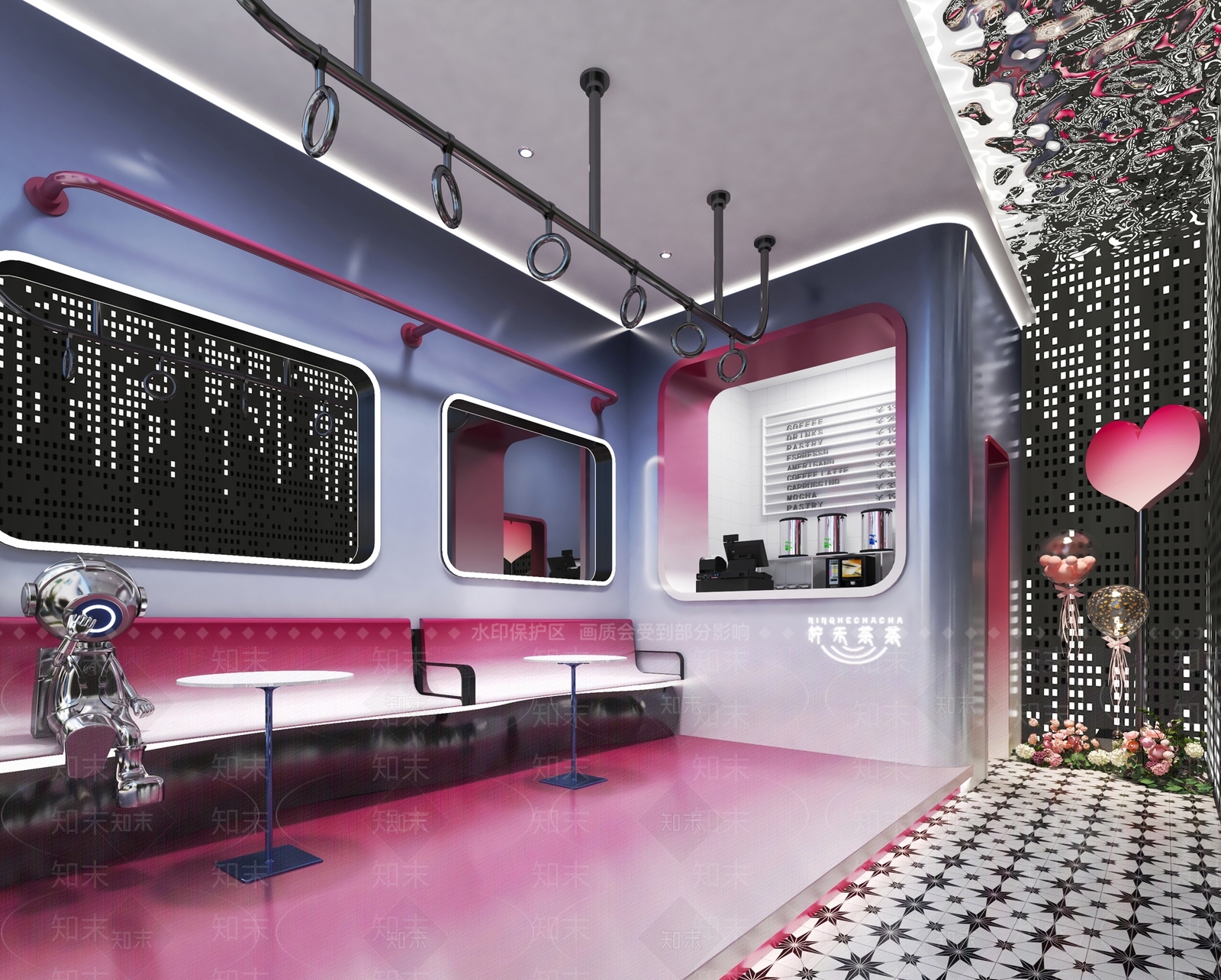 现代奶茶店3D模型下载【ID:1135675664】
