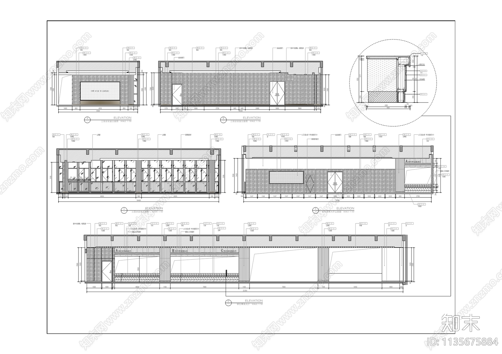 学生活动中心内装cad施工图下载【ID:1135675884】