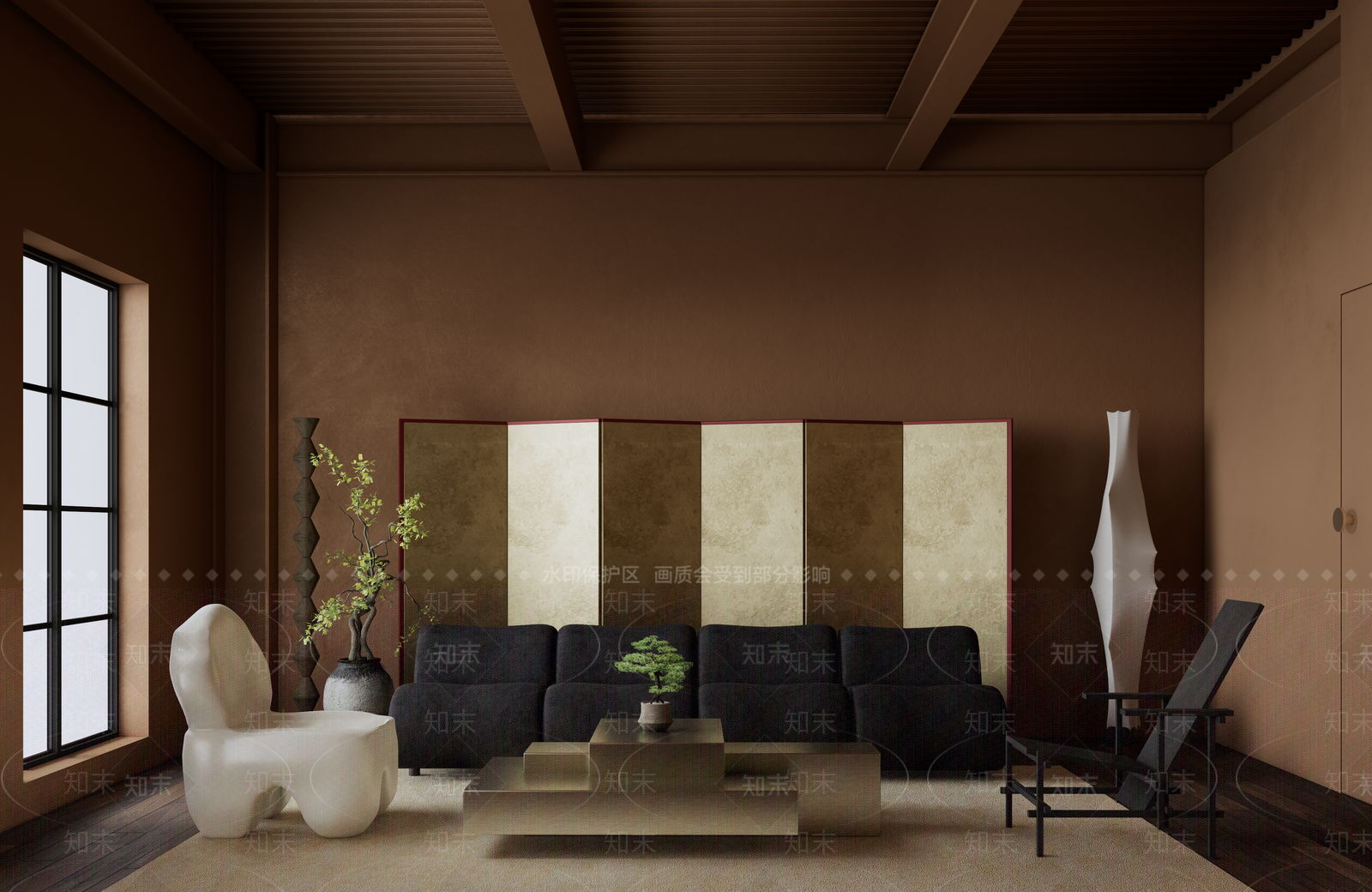 现代家居客厅SU模型下载【ID:1222191180】