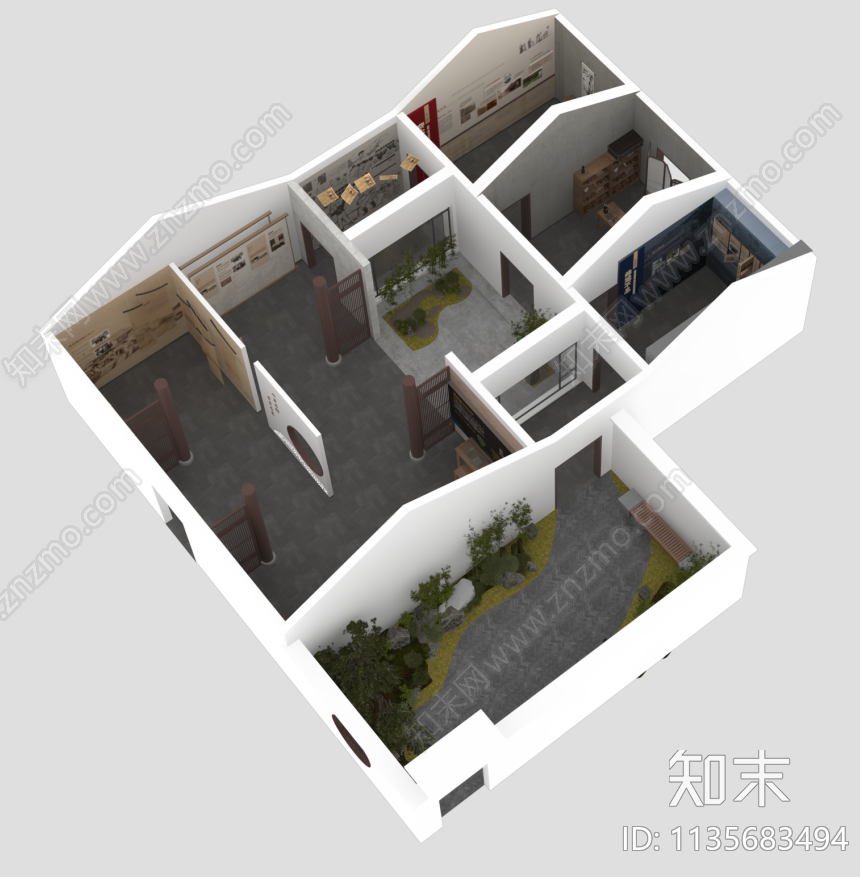 名人纪念馆展厅cad施工图下载【ID:1135683494】