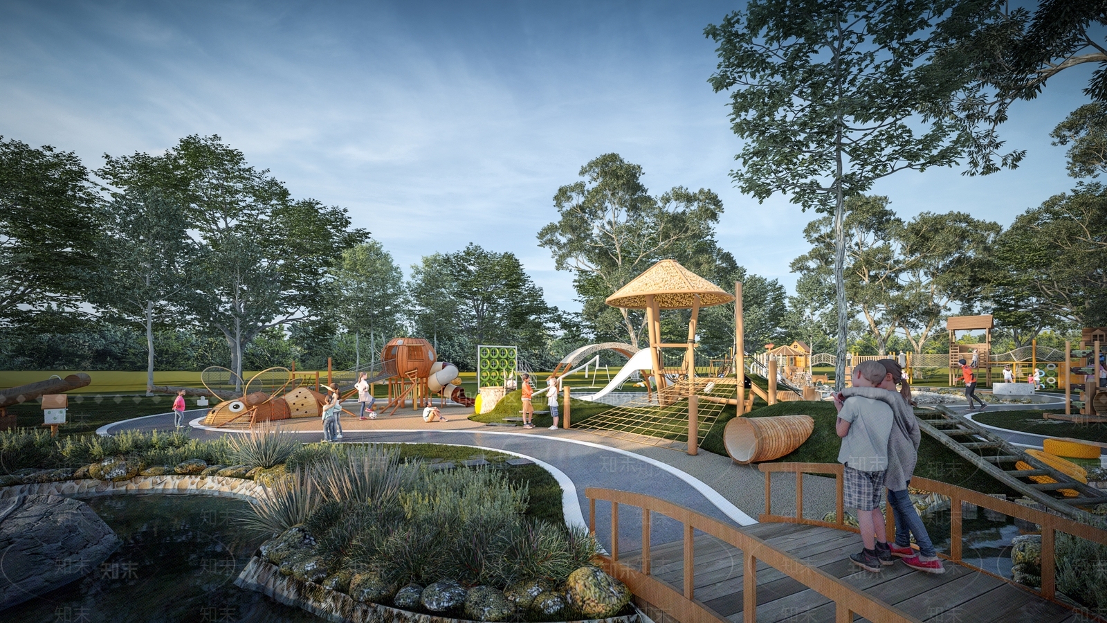 现代生态儿童娱乐公园3D模型下载【ID:1135683786】