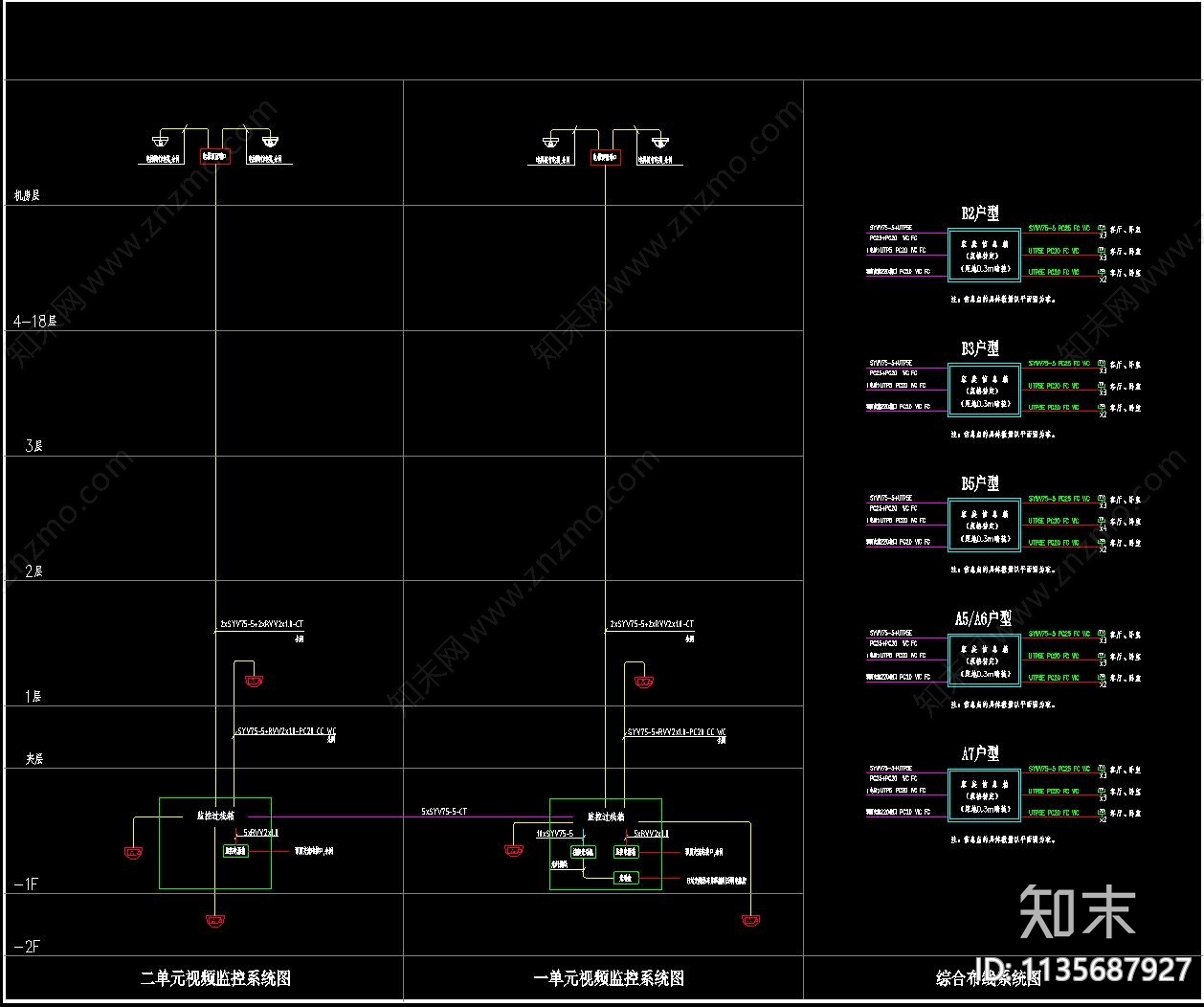 高层住宅楼电气弱电智能化详图cad施工图下载【ID:1135687927】