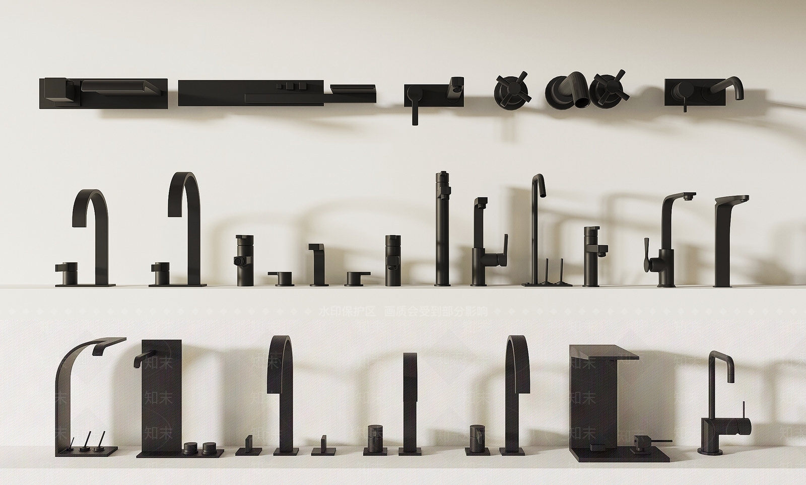 水龙头组合3D模型下载【ID:1135690652】