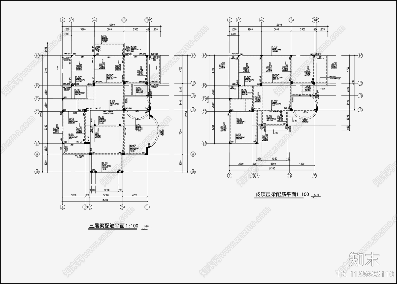 住宅混凝土结构设计cad施工图下载【ID:1135692110】