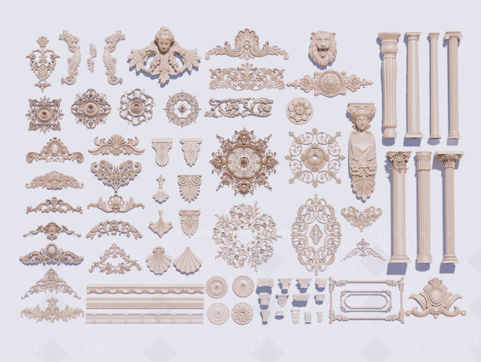 欧式石膏雕花SU模型下载【ID:1135692254】