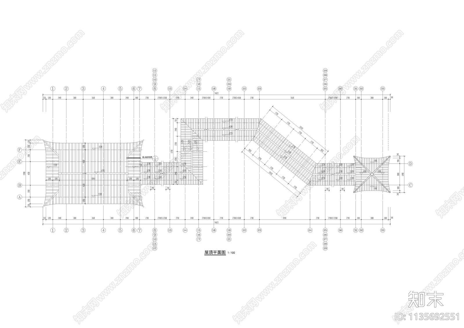 古建水榭连廊亭施工图下载【ID:1135692551】