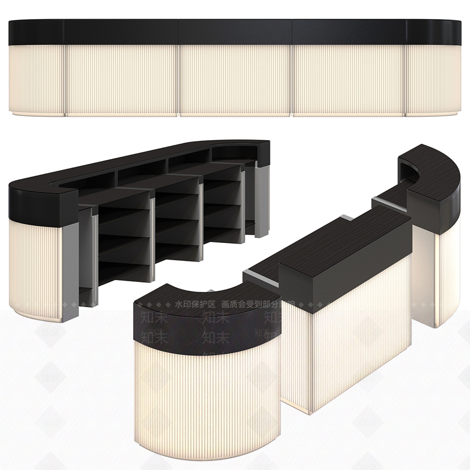 现代酒店前台SU模型下载【ID:1135693026】