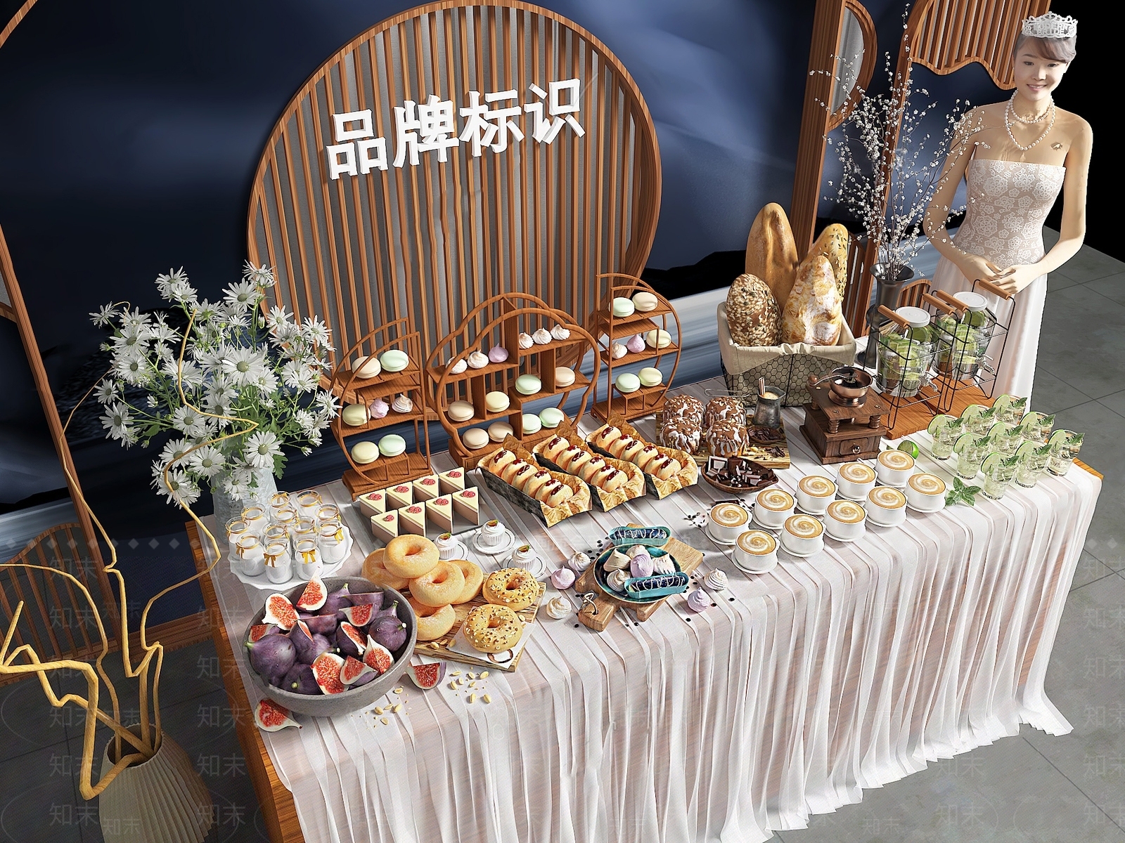 现代自助餐工作台SU模型下载【ID:1135695880】
