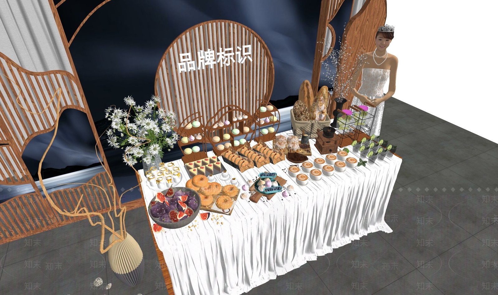 现代自助餐工作台SU模型下载【ID:1135695880】