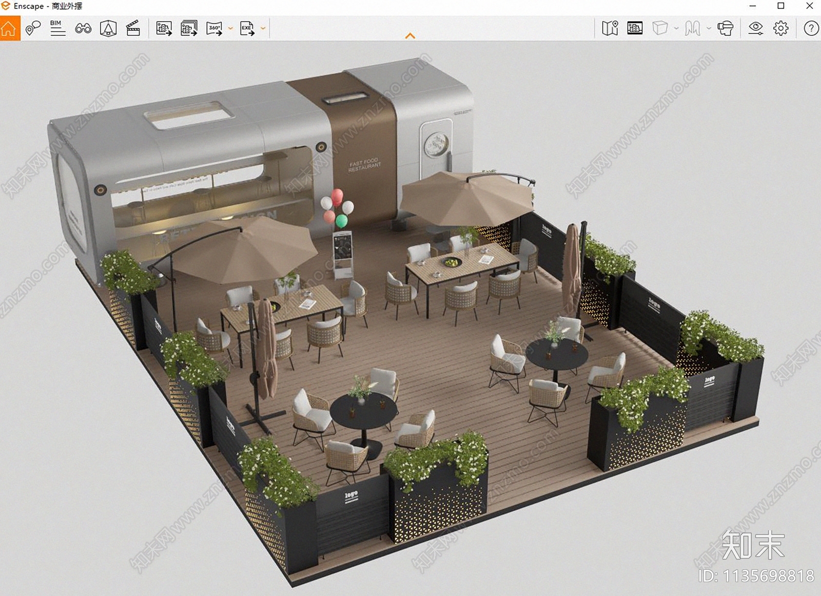 现代户外商业外摆区SU模型下载【ID:1135698818】