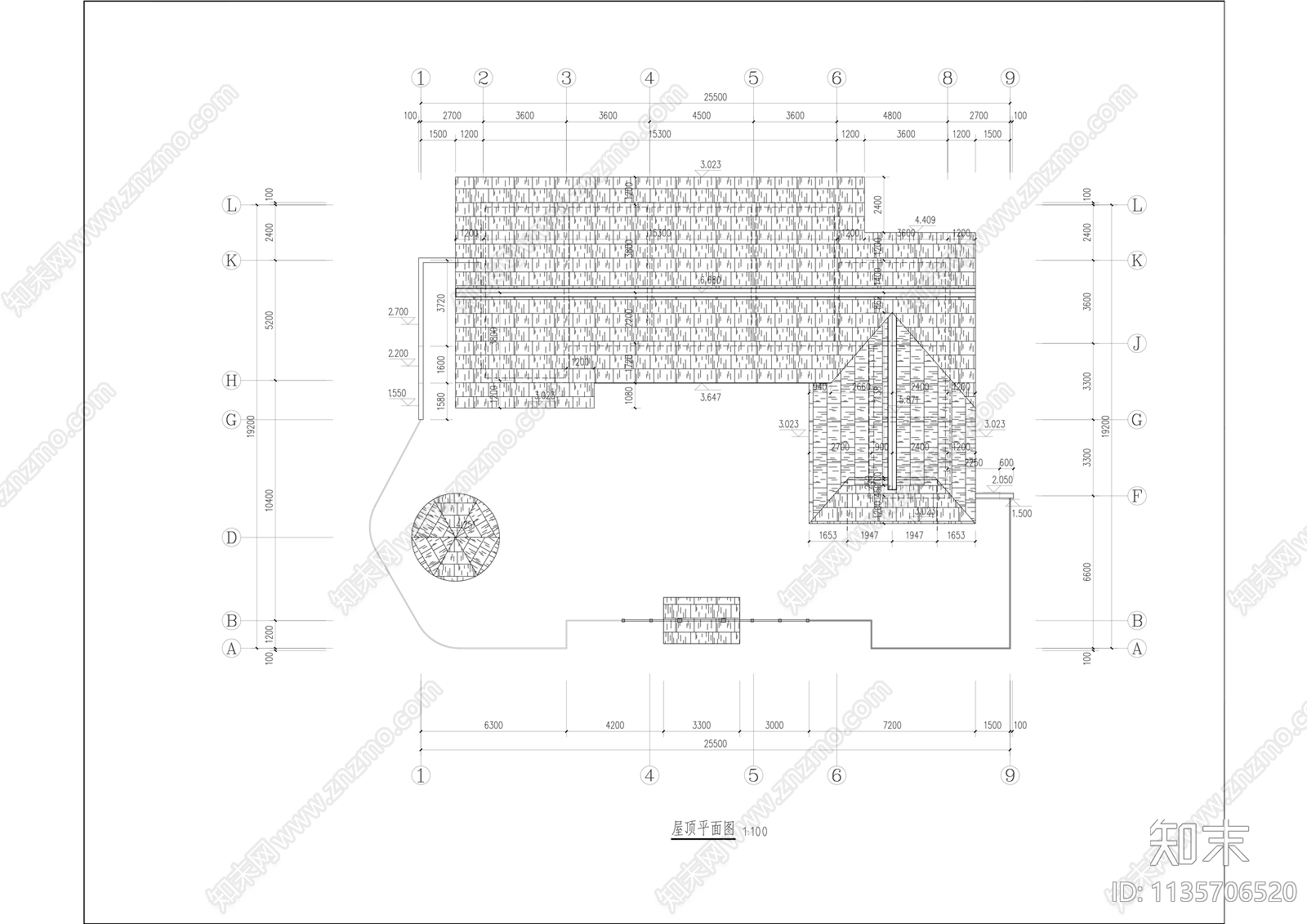 中式纪念馆陈列馆建筑cad施工图下载【ID:1135706520】