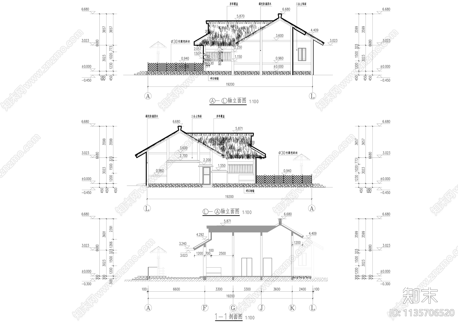 中式纪念馆陈列馆建筑cad施工图下载【ID:1135706520】