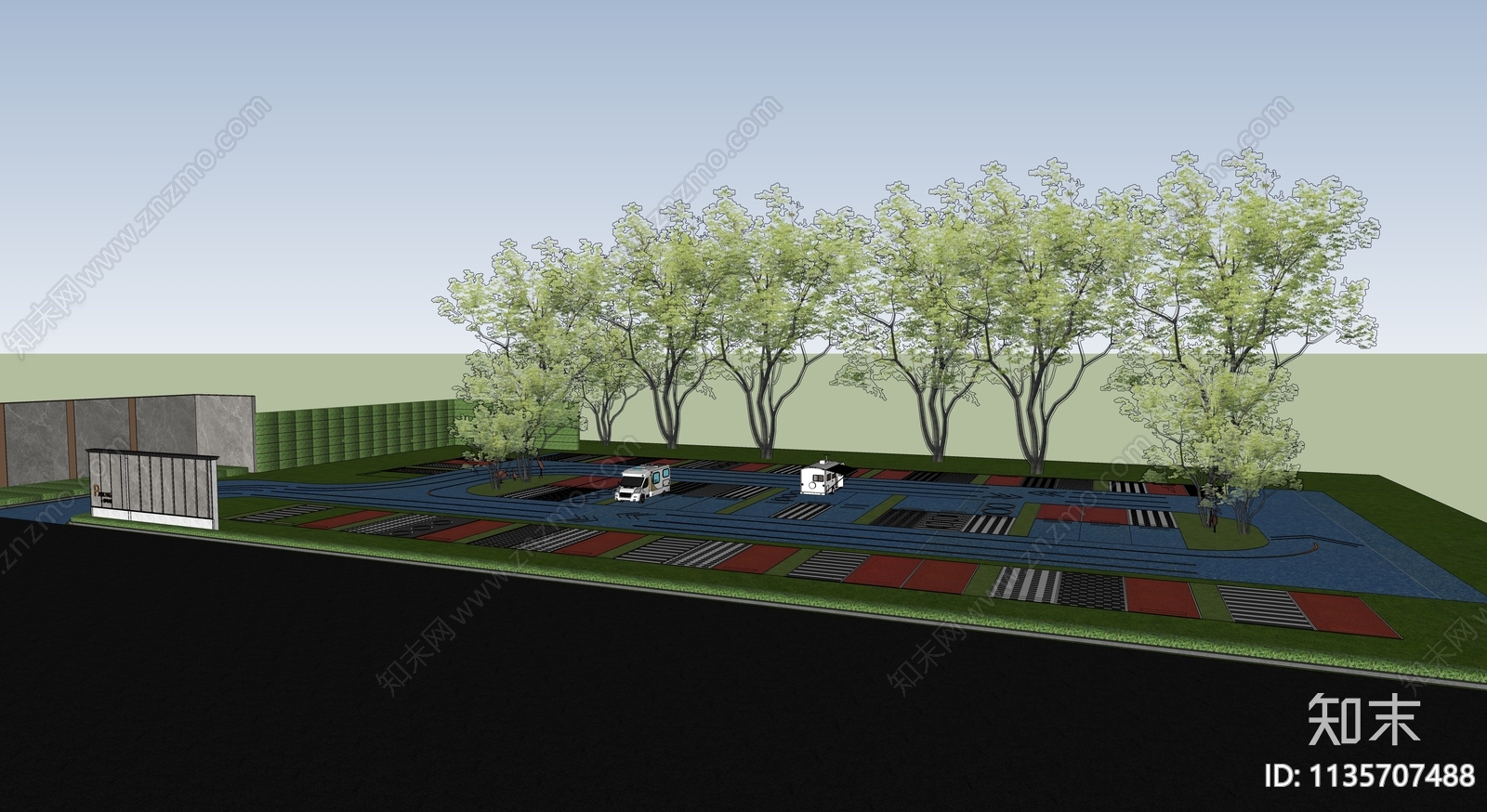 现代生态停车场SU模型下载【ID:1135707488】