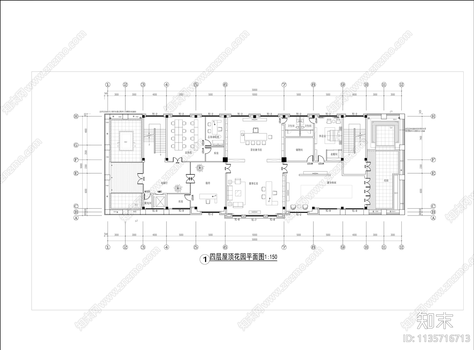 屋顶花园效果图cad施工图下载【ID:1135716713】