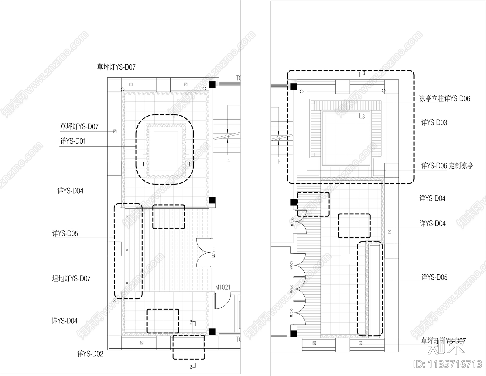 屋顶花园效果图cad施工图下载【ID:1135716713】