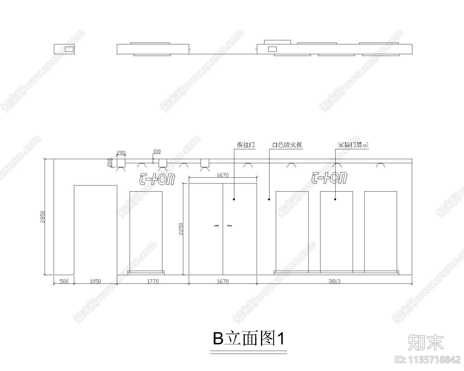 门专卖店效果图cad施工图下载【ID:1135718842】