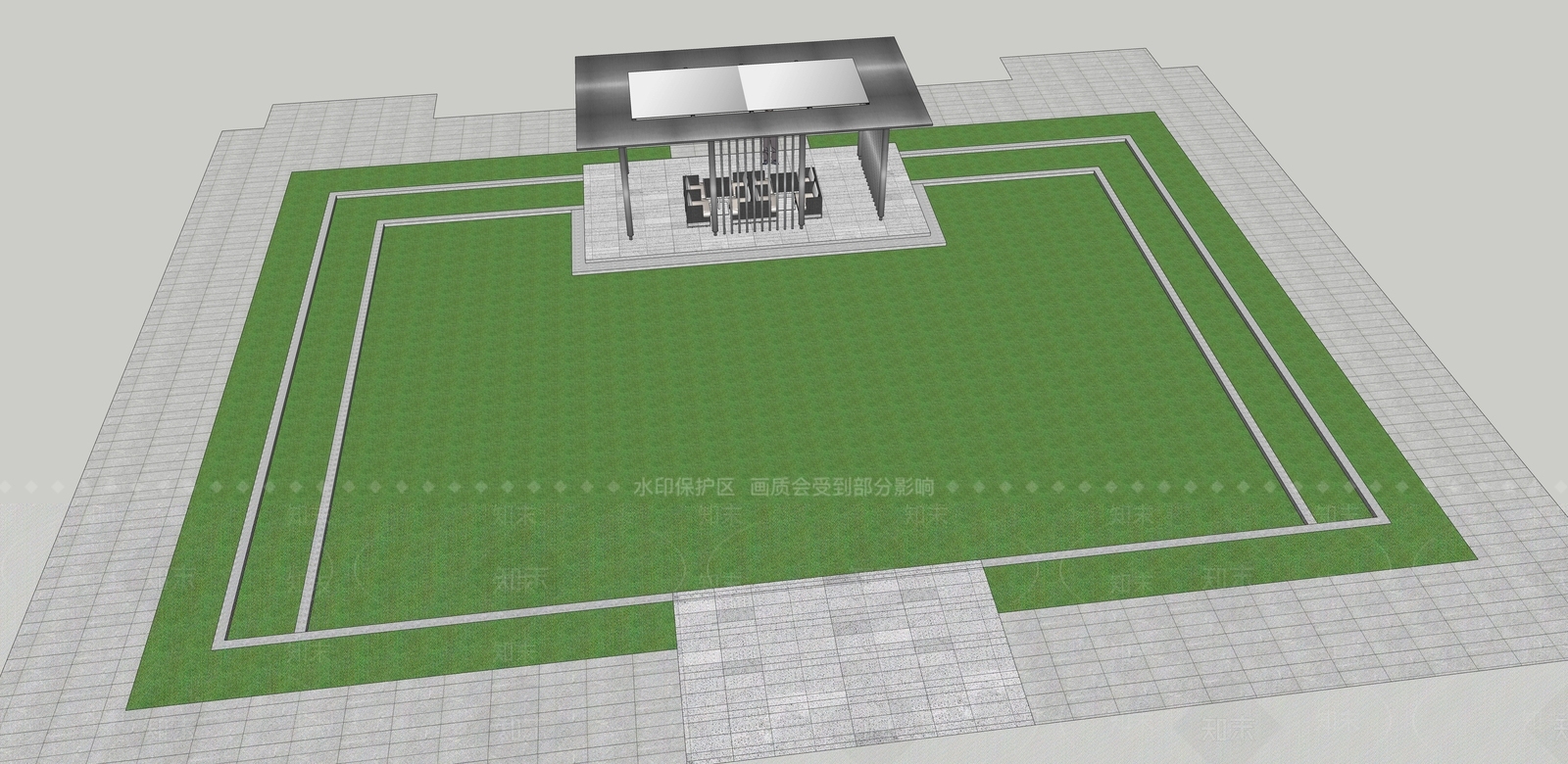 现代廊架SU模型下载【ID:1135724980】