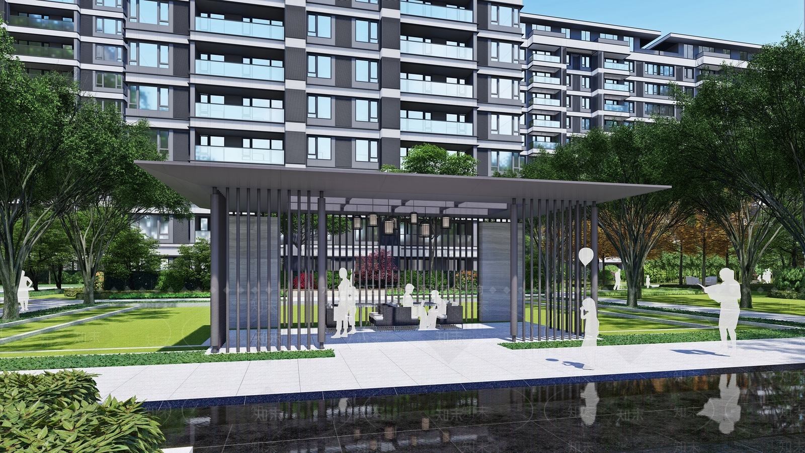 现代廊架SU模型下载【ID:1135724980】