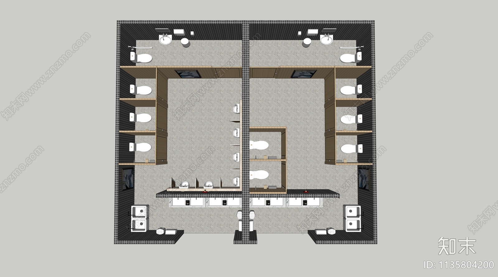 现代公共卫生间SU模型下载【ID:1135804200】