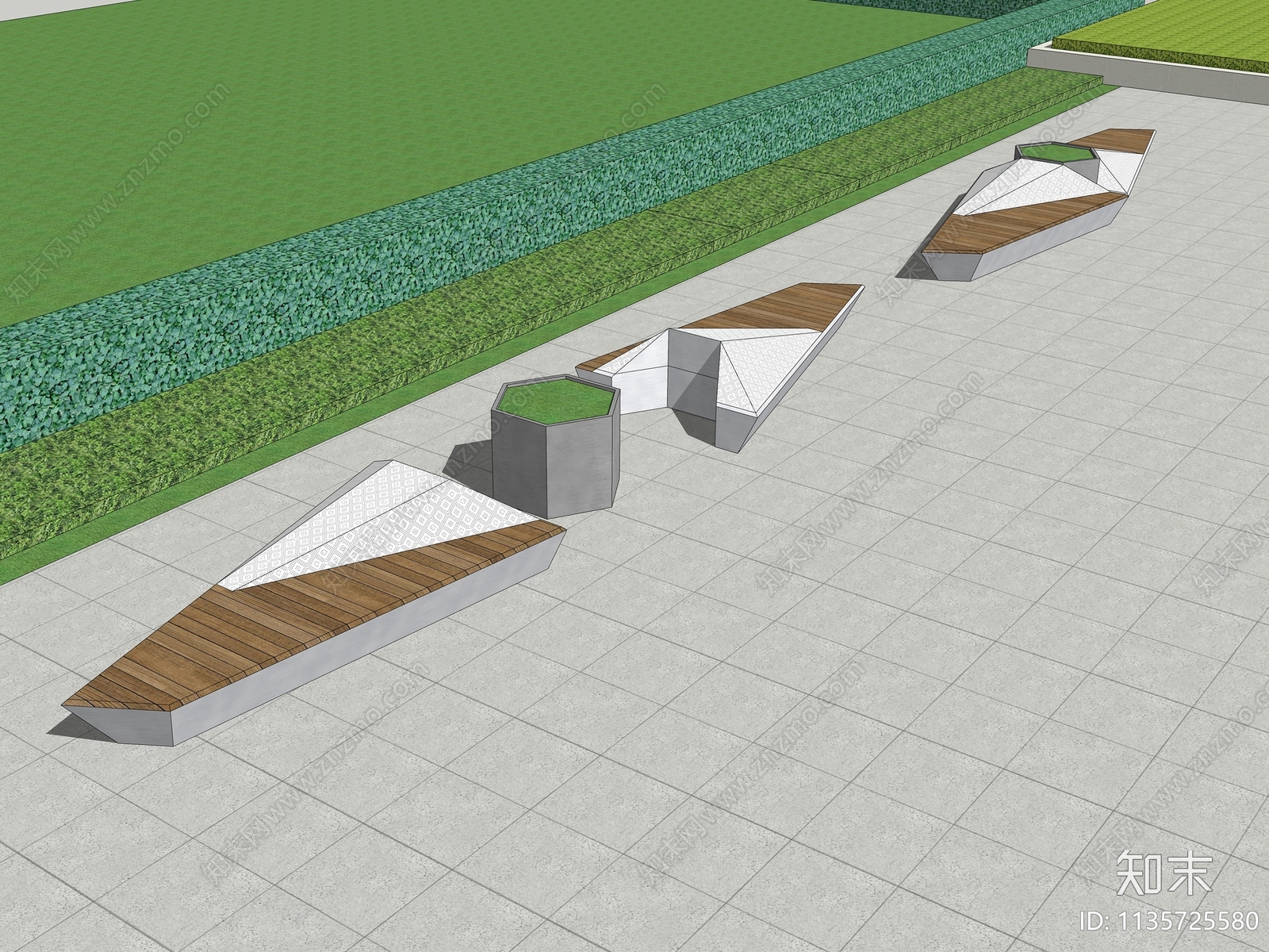 现代异型景观座椅SU模型下载【ID:1135725580】