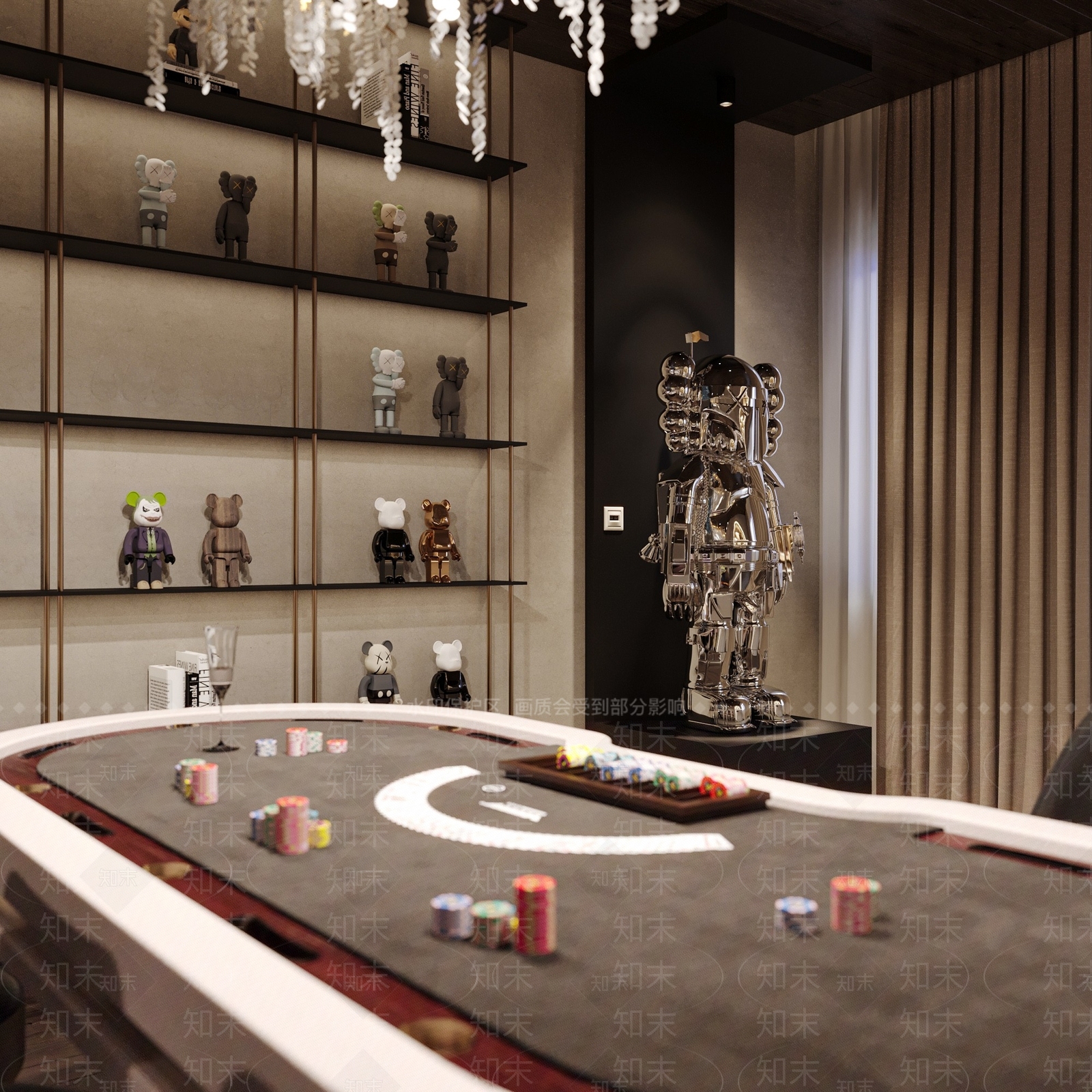 现代棋牌室SU模型下载【ID:1135733390】