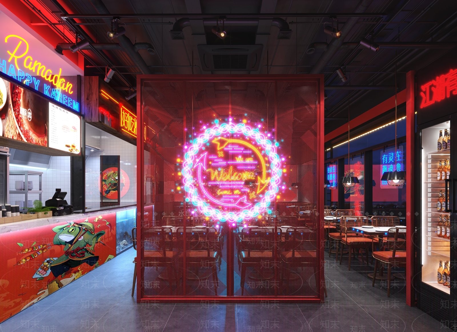 现代牛蛙店3D模型下载【ID:1135733614】