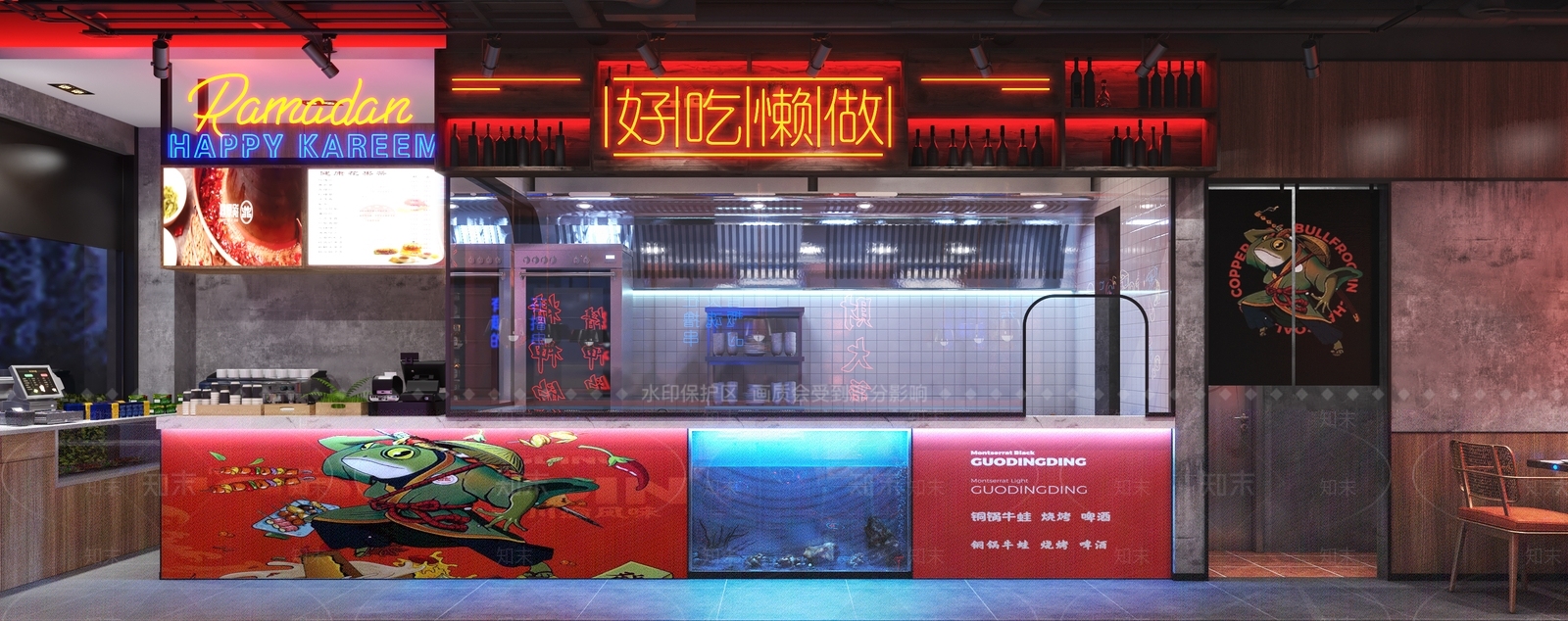 现代牛蛙店3D模型下载【ID:1135733614】
