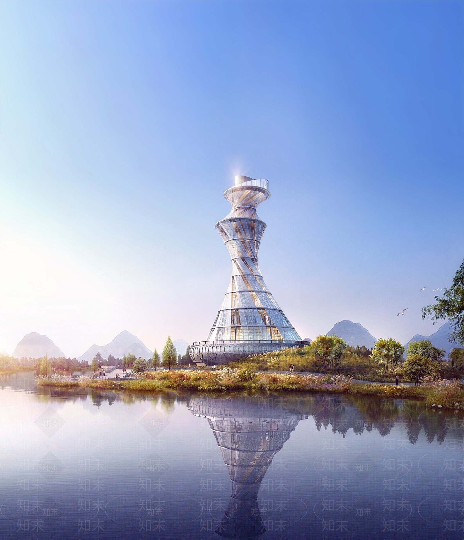 现代标志性景观塔瞭望塔3D模型下载【ID:1135734564】