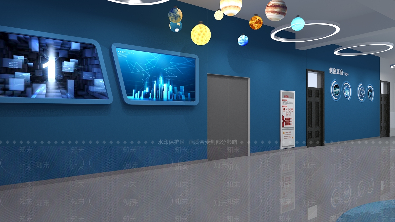 现代校园科学教室走廊SU模型下载【ID:1135741922】