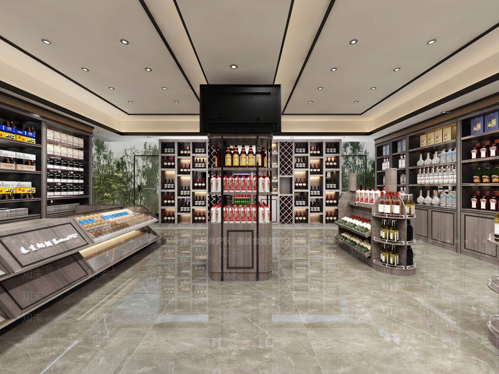 现代烟酒店SU模型下载【ID:1136272451】
