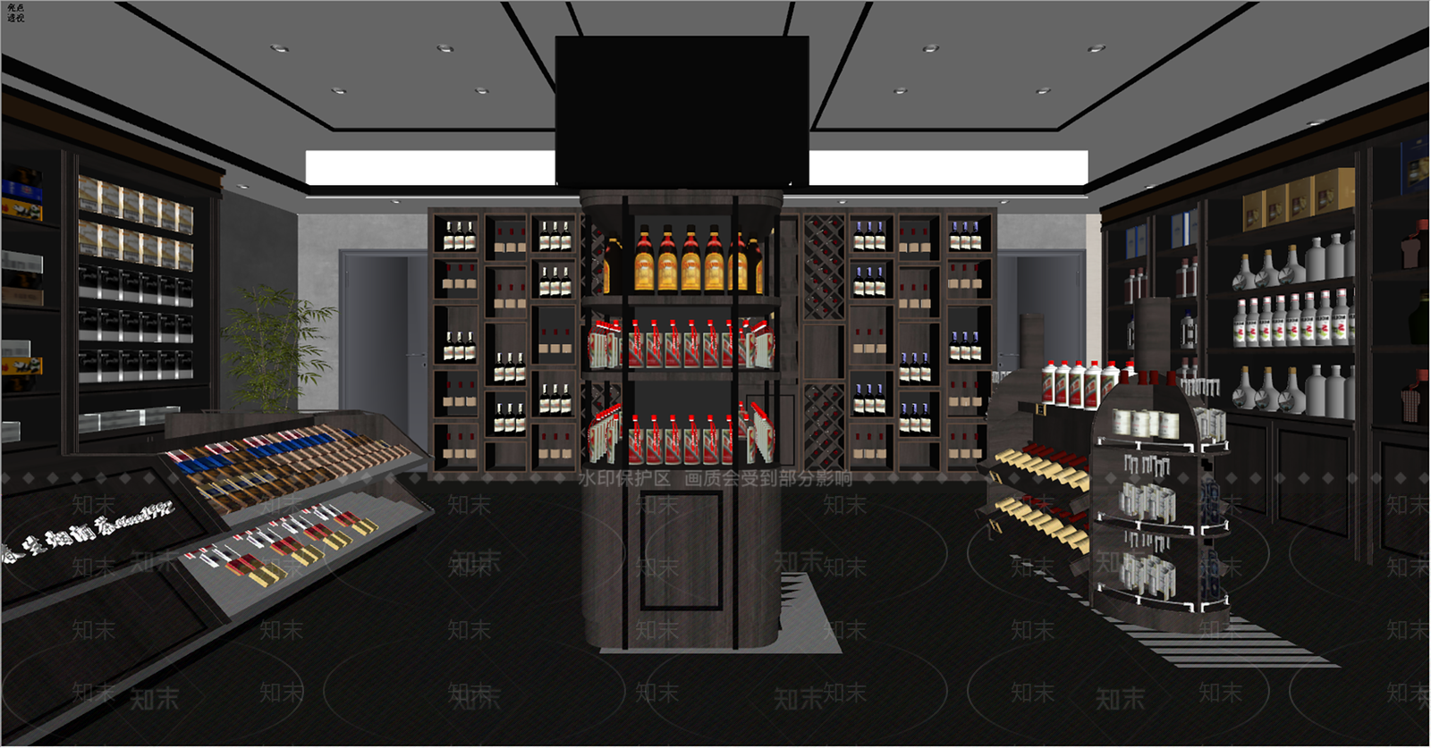 现代烟酒店SU模型下载【ID:1136272451】