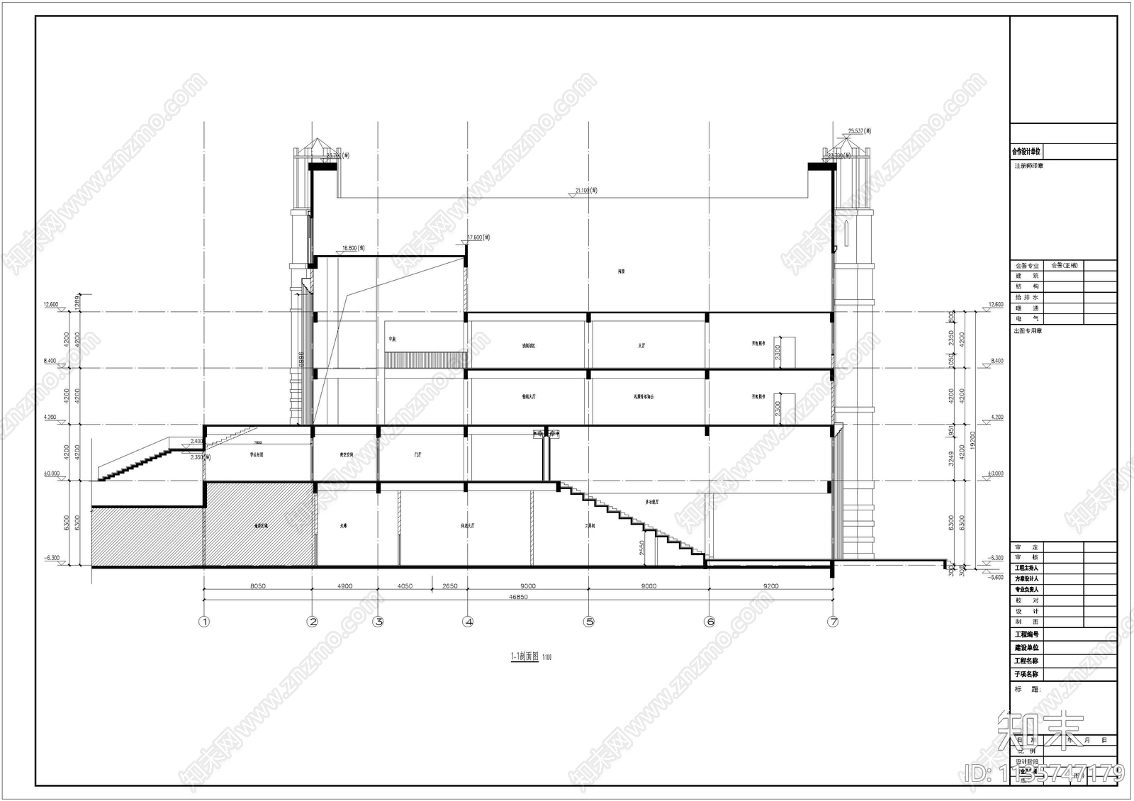 学校图书馆建筑cad施工图下载【ID:1135747179】