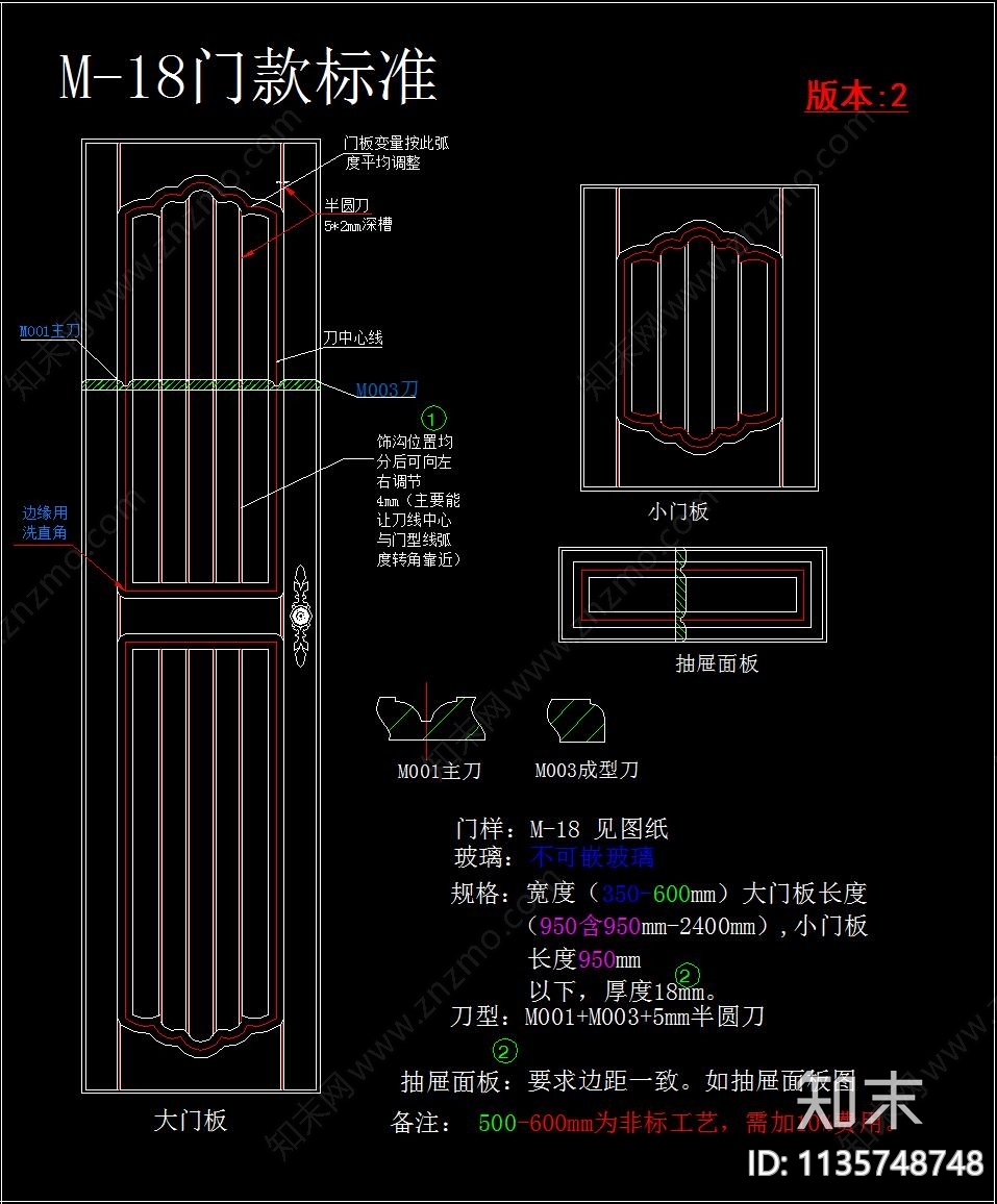 板橱柜柜门角线施工图下载【ID:1135748748】