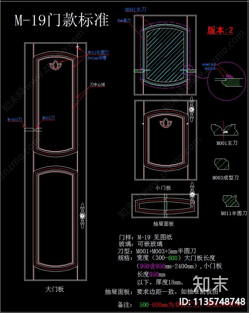 板橱柜柜门角线施工图下载【ID:1135748748】