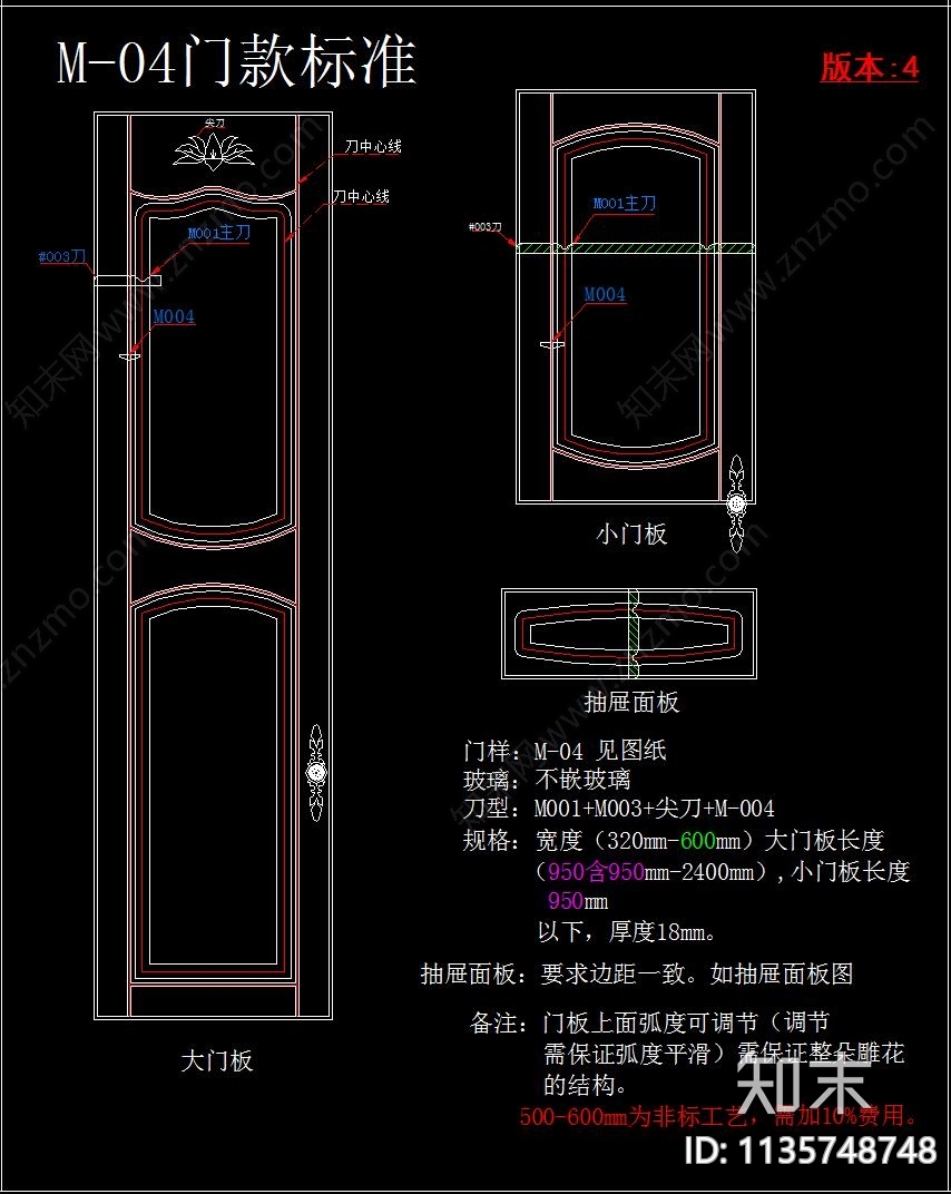 板橱柜柜门角线施工图下载【ID:1135748748】