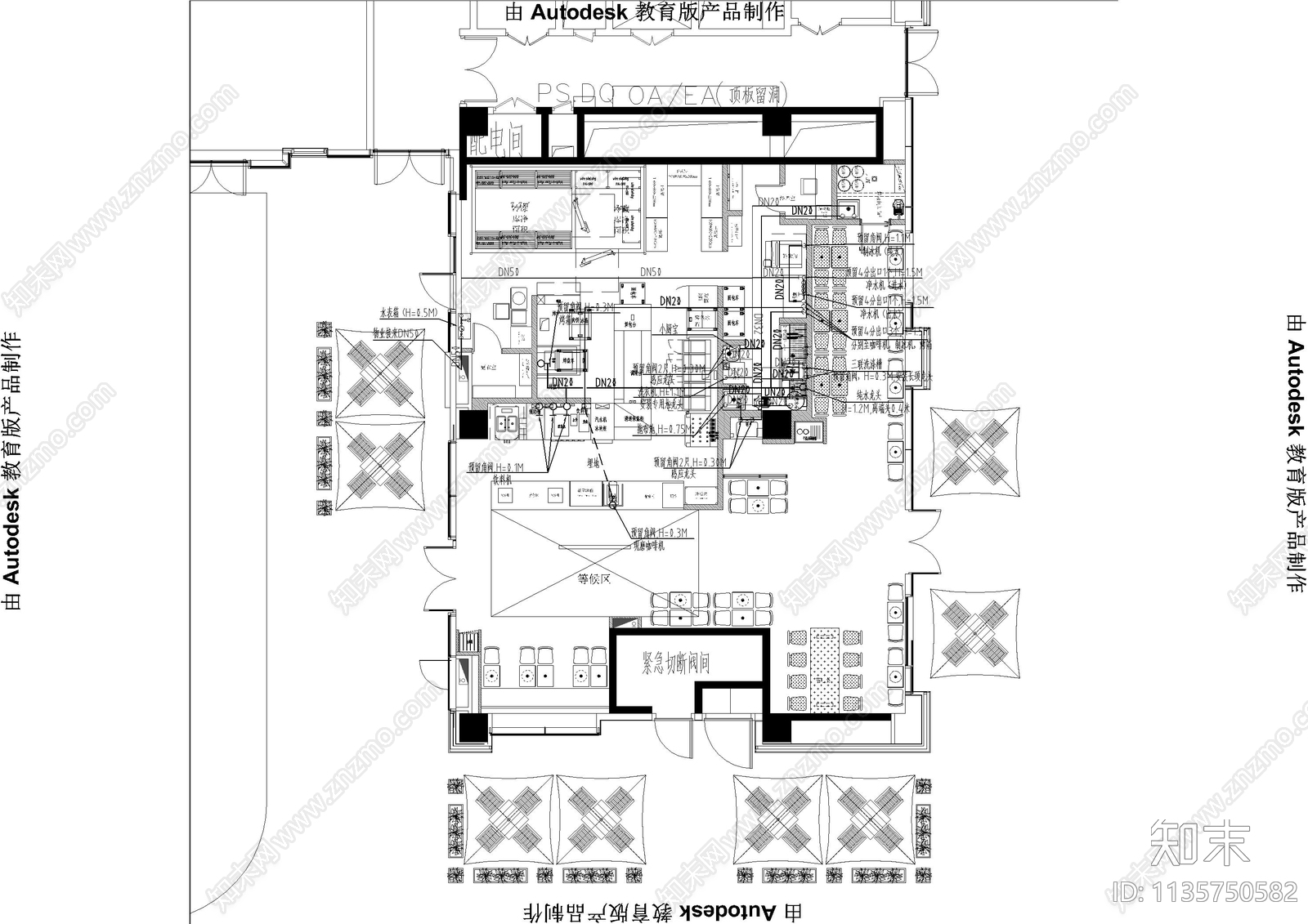 餐厅给排水施工图下载【ID:1135750582】