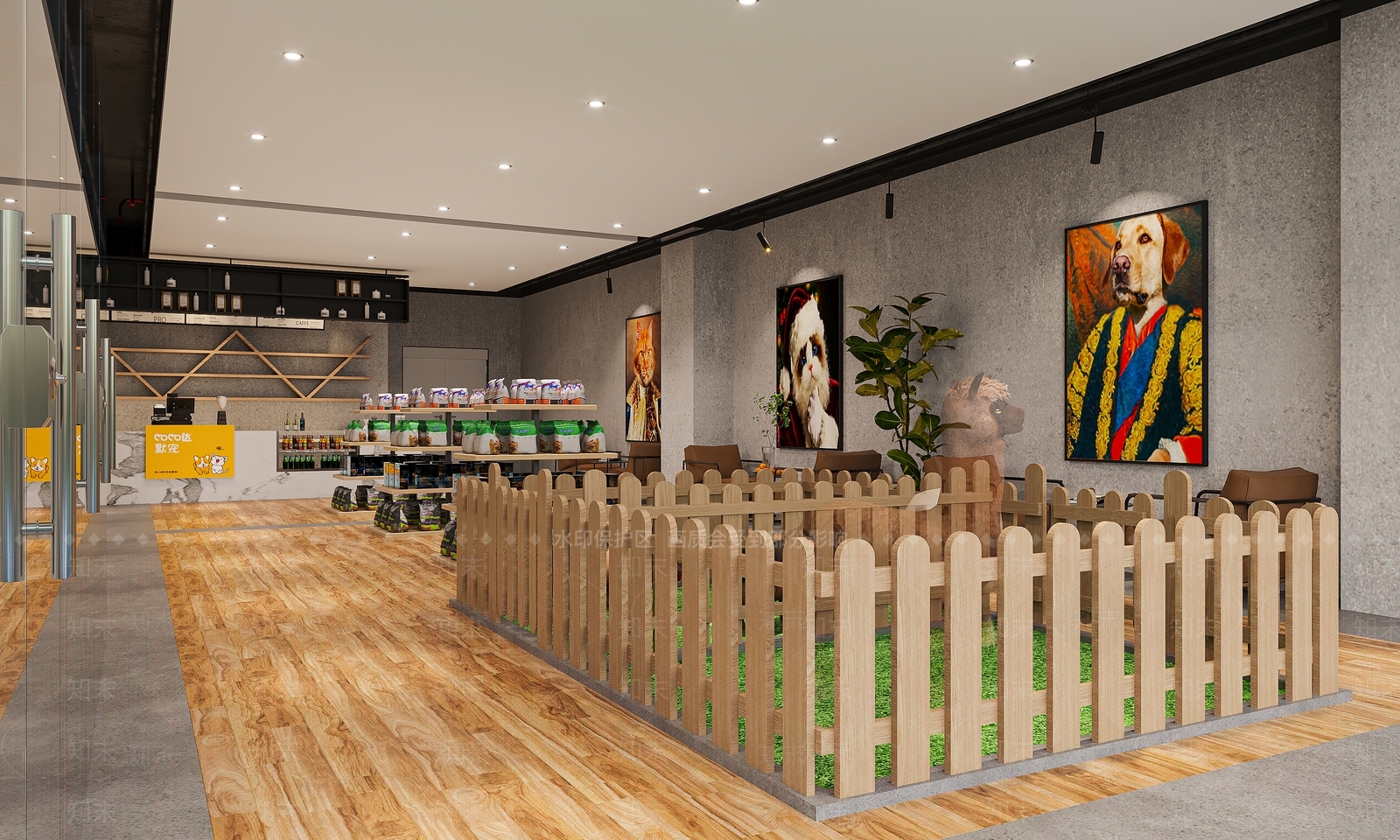 现代宠物店3D模型下载【ID:1135754313】