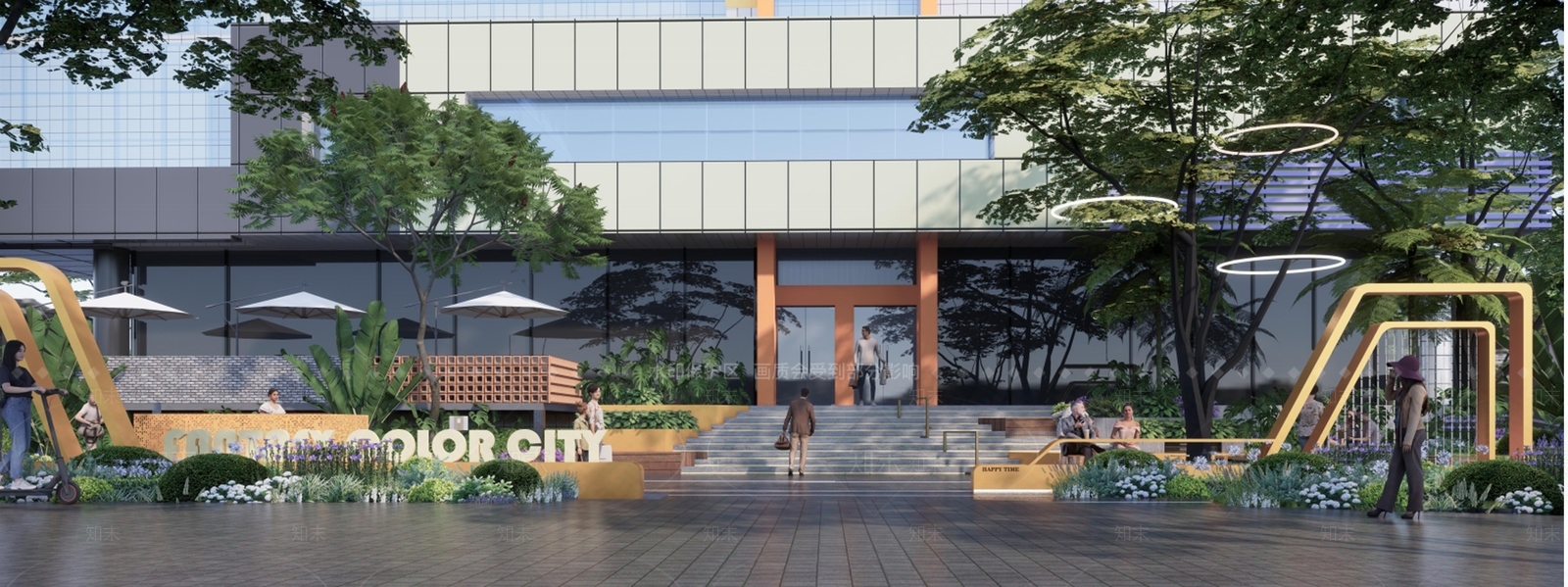 现代办公景观SU模型下载【ID:1135756414】