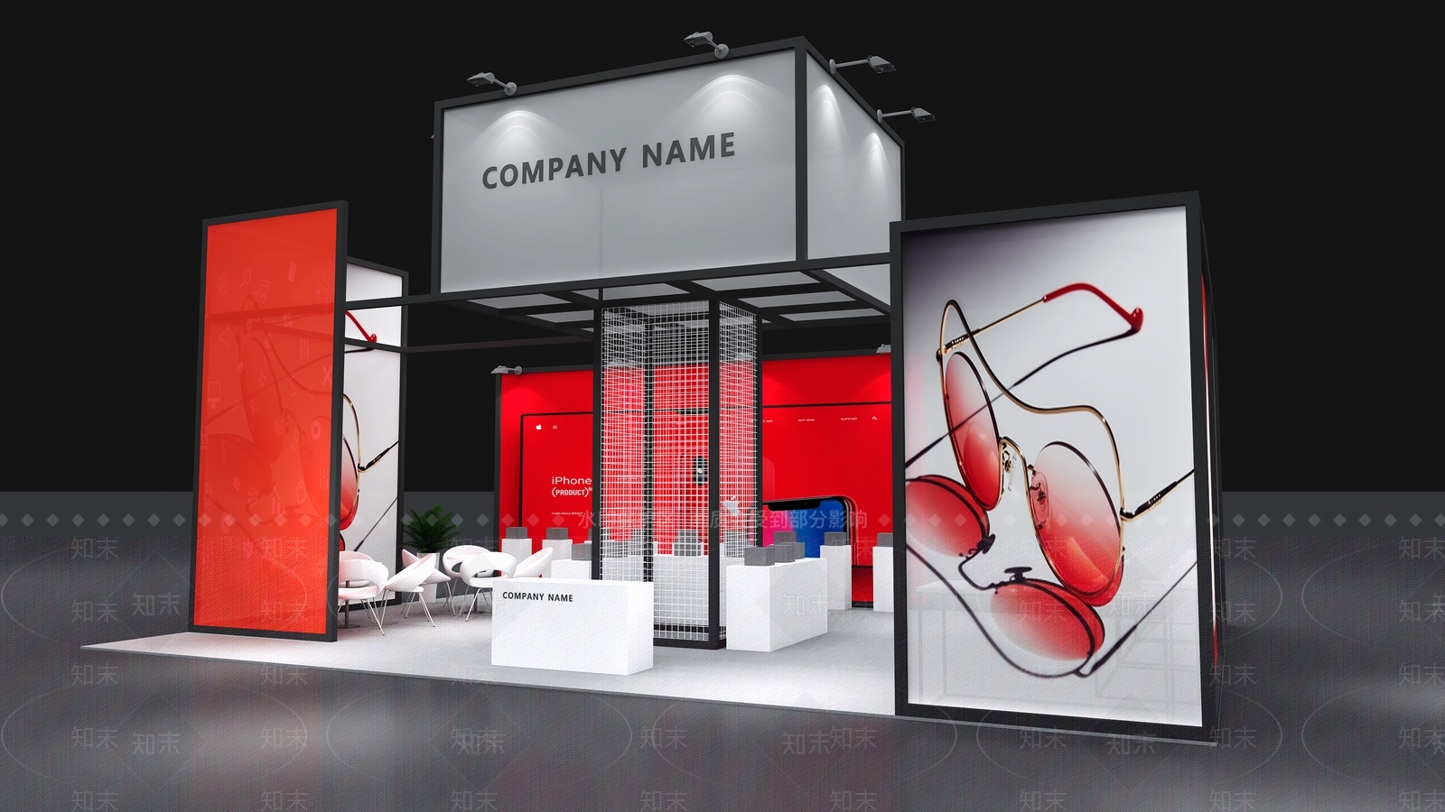 现代型材展位3D模型下载【ID:1135755988】