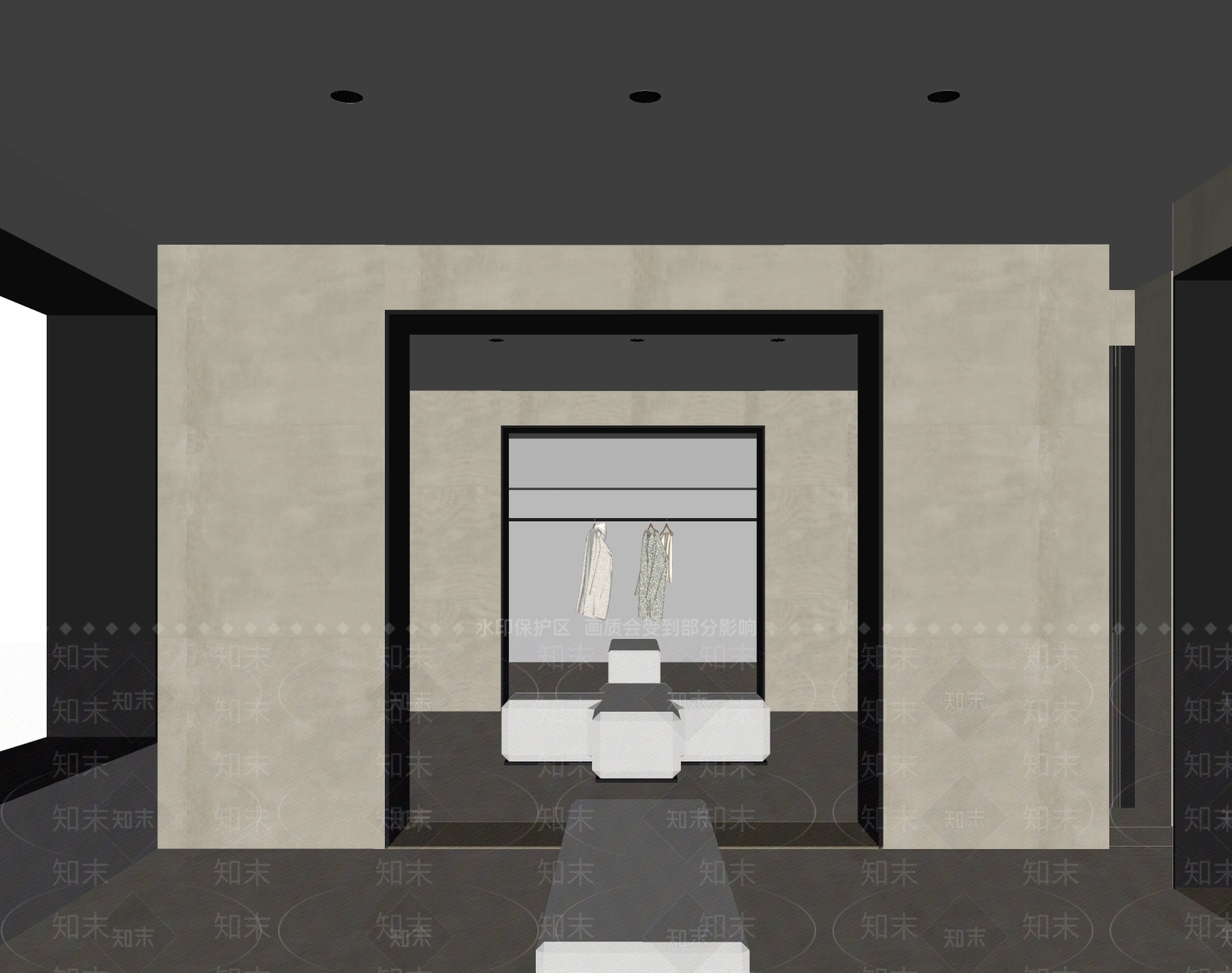 现代极简服装店SU模型下载【ID:1135758068】