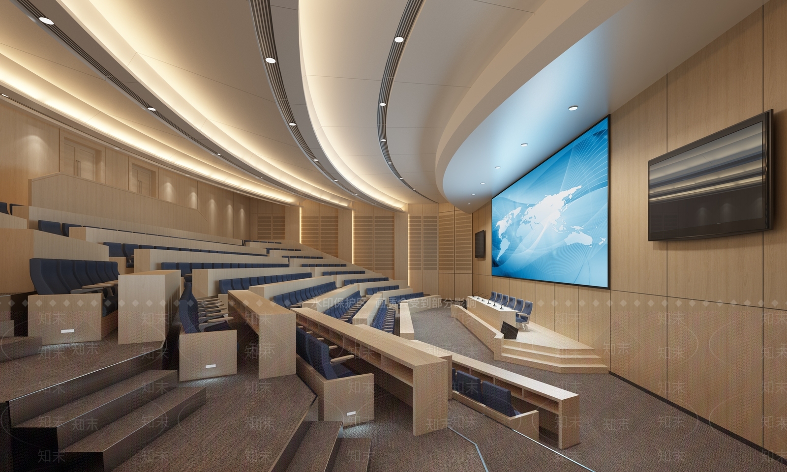 现代阶梯报告厅3D模型下载【ID:1135960621】