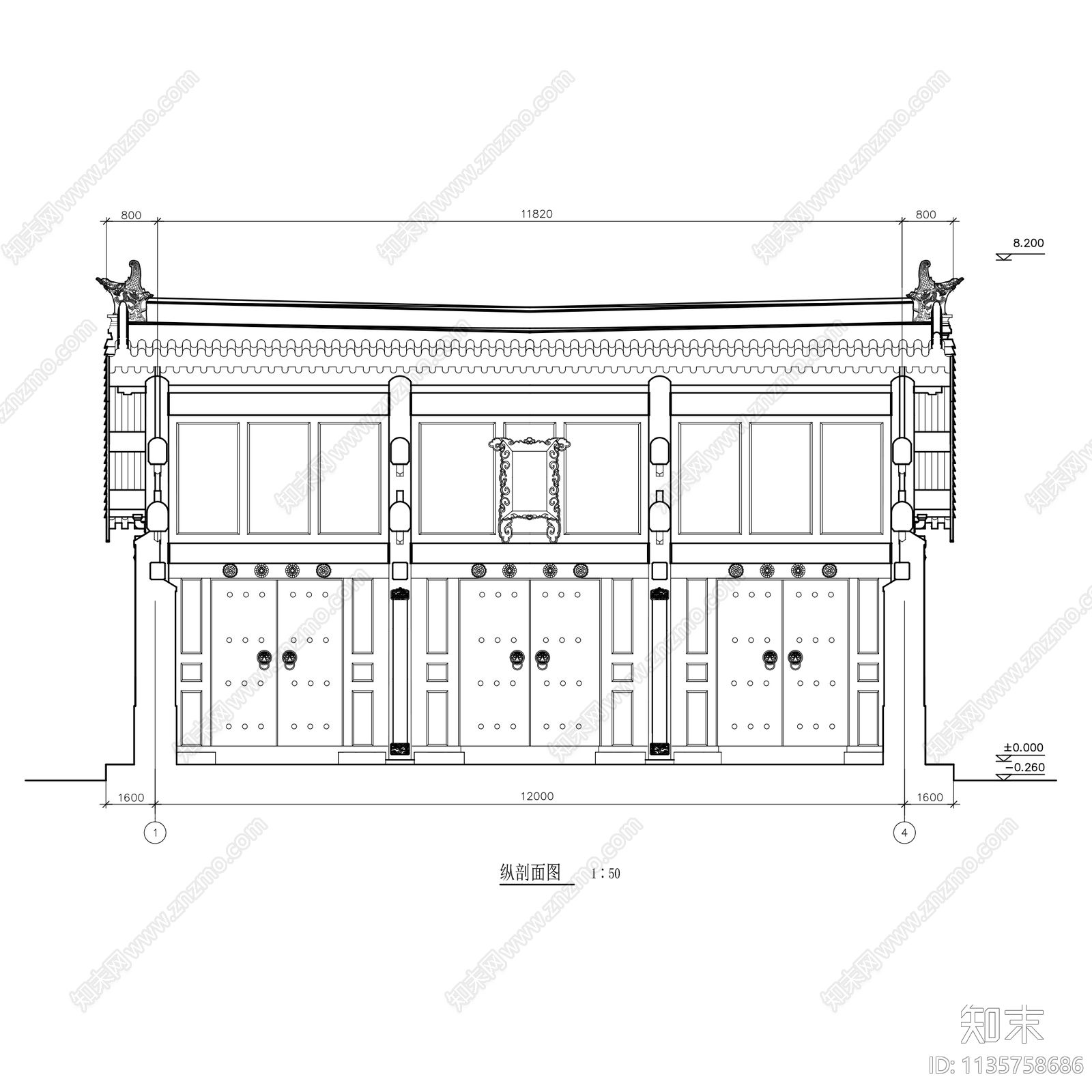 中式古建筑详图施工图下载【ID:1135758686】