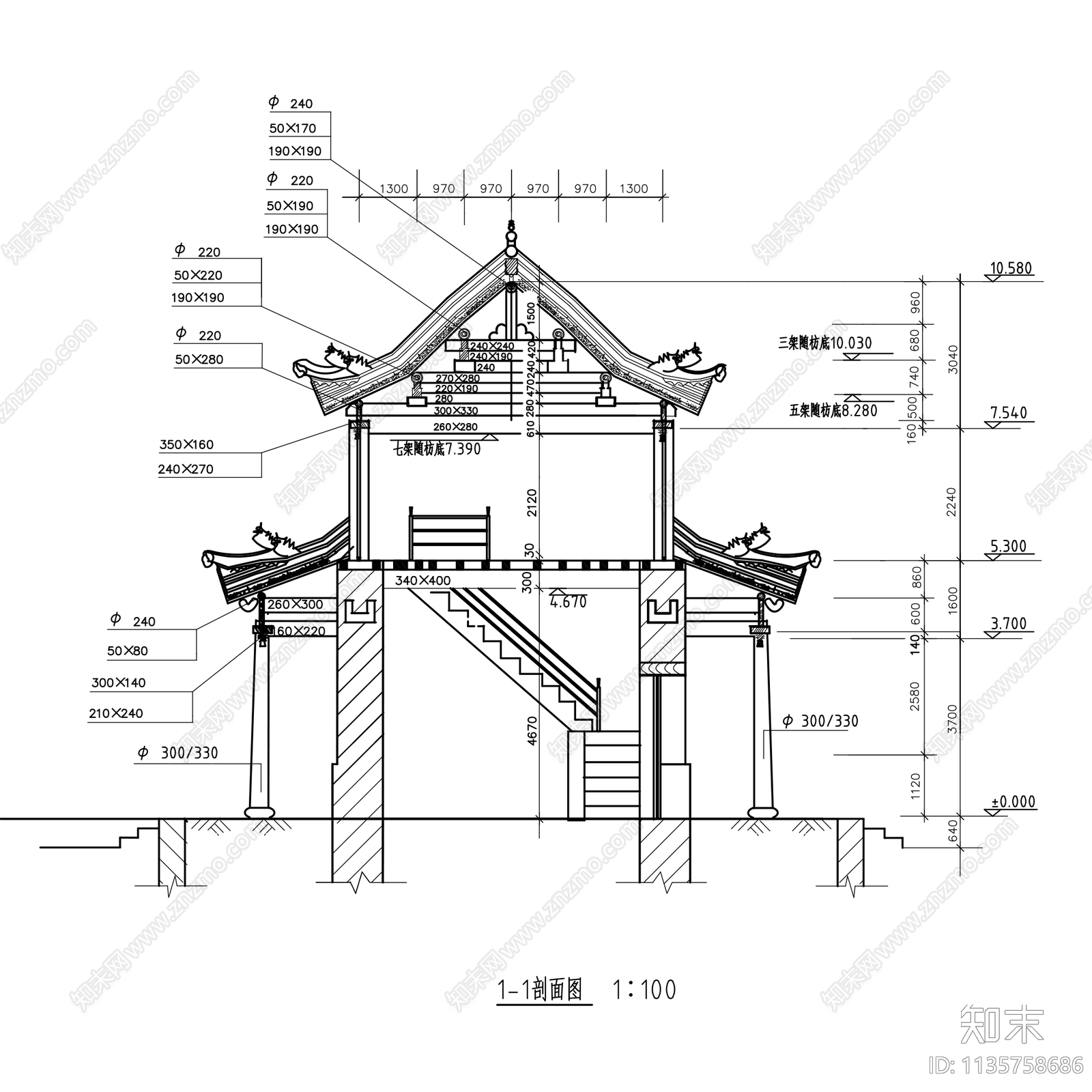 中式古建筑详图施工图下载【ID:1135758686】