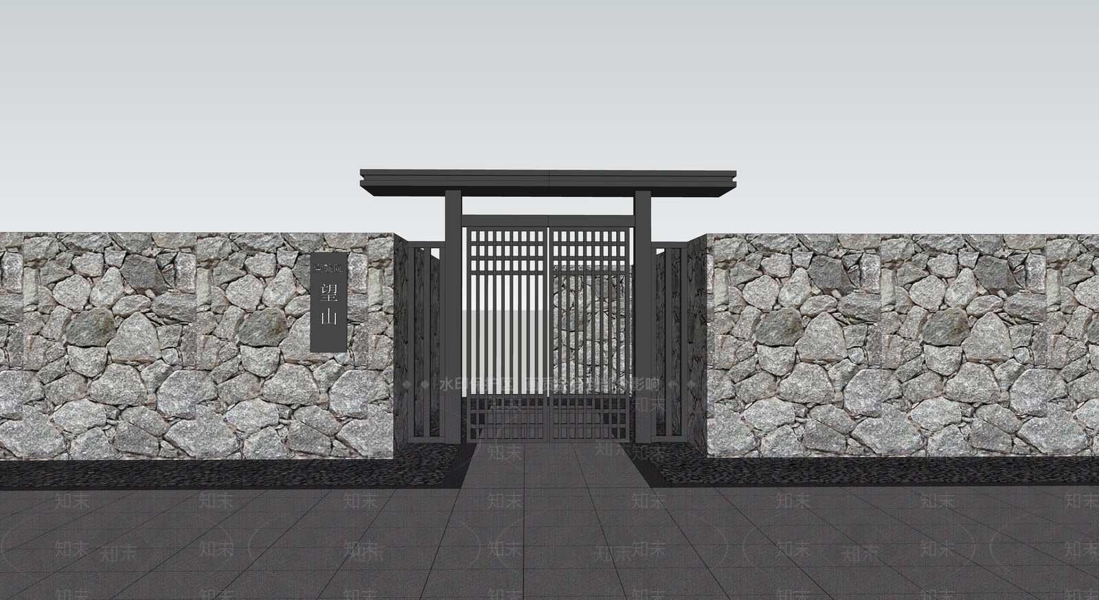 现代院门SU模型下载【ID:1135758811】