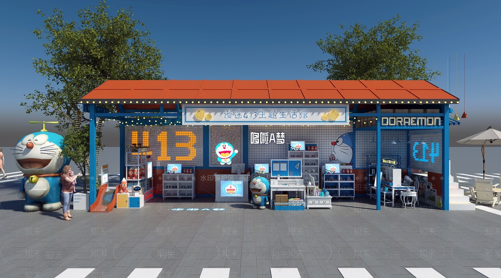 现代玩具礼品店3D模型渲染效果图