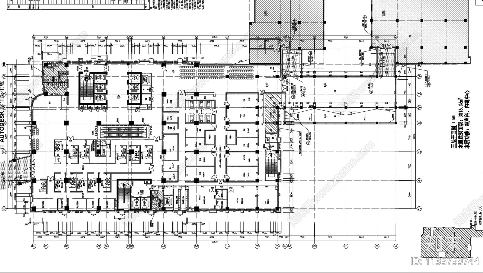 医院建筑cad施工图下载【ID:1135759744】