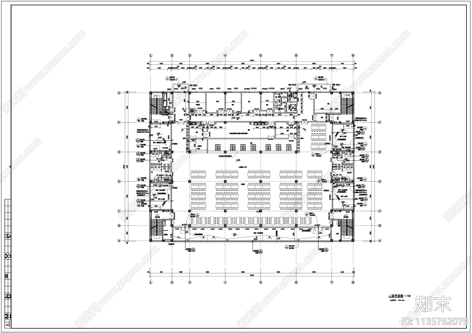 学校食堂建筑cad施工图下载【ID:1135762079】